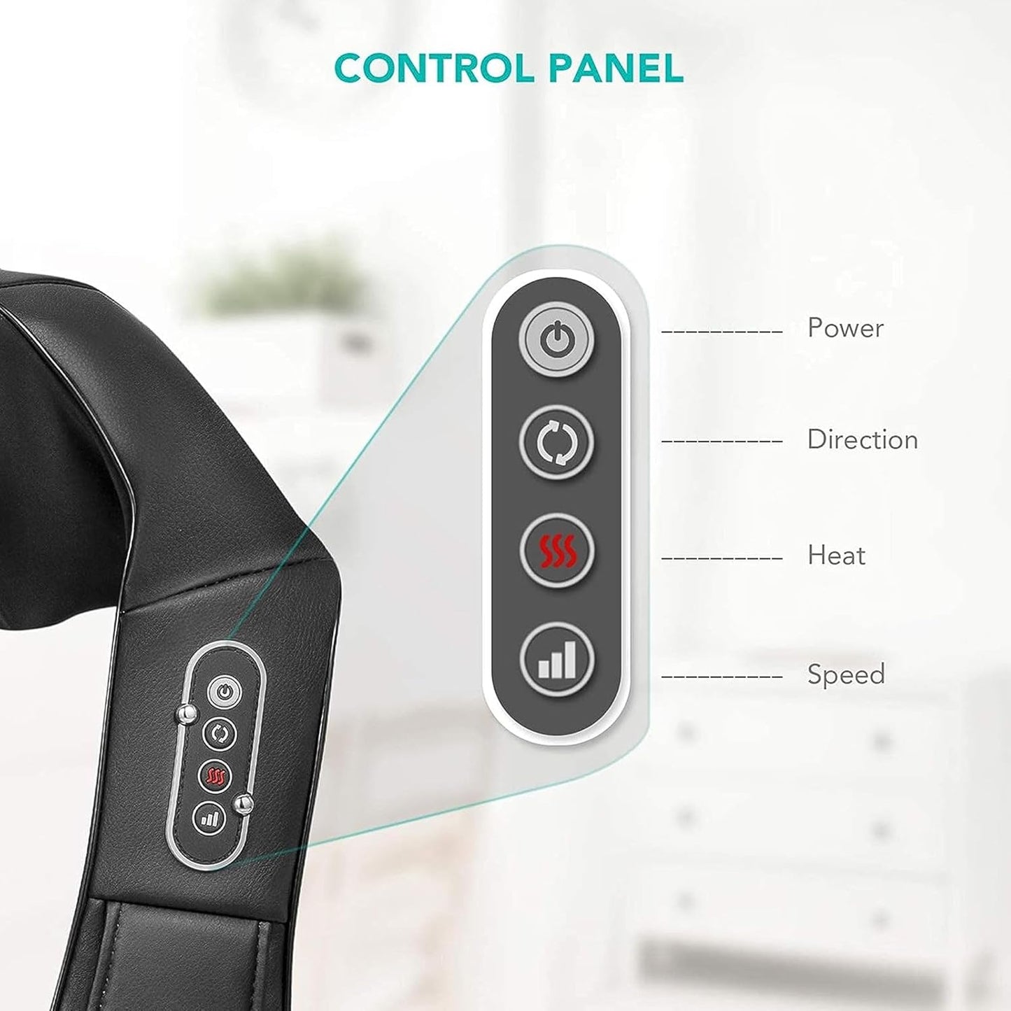 U-Shaped Shoulder and Neck Massager with Heat and Vibration