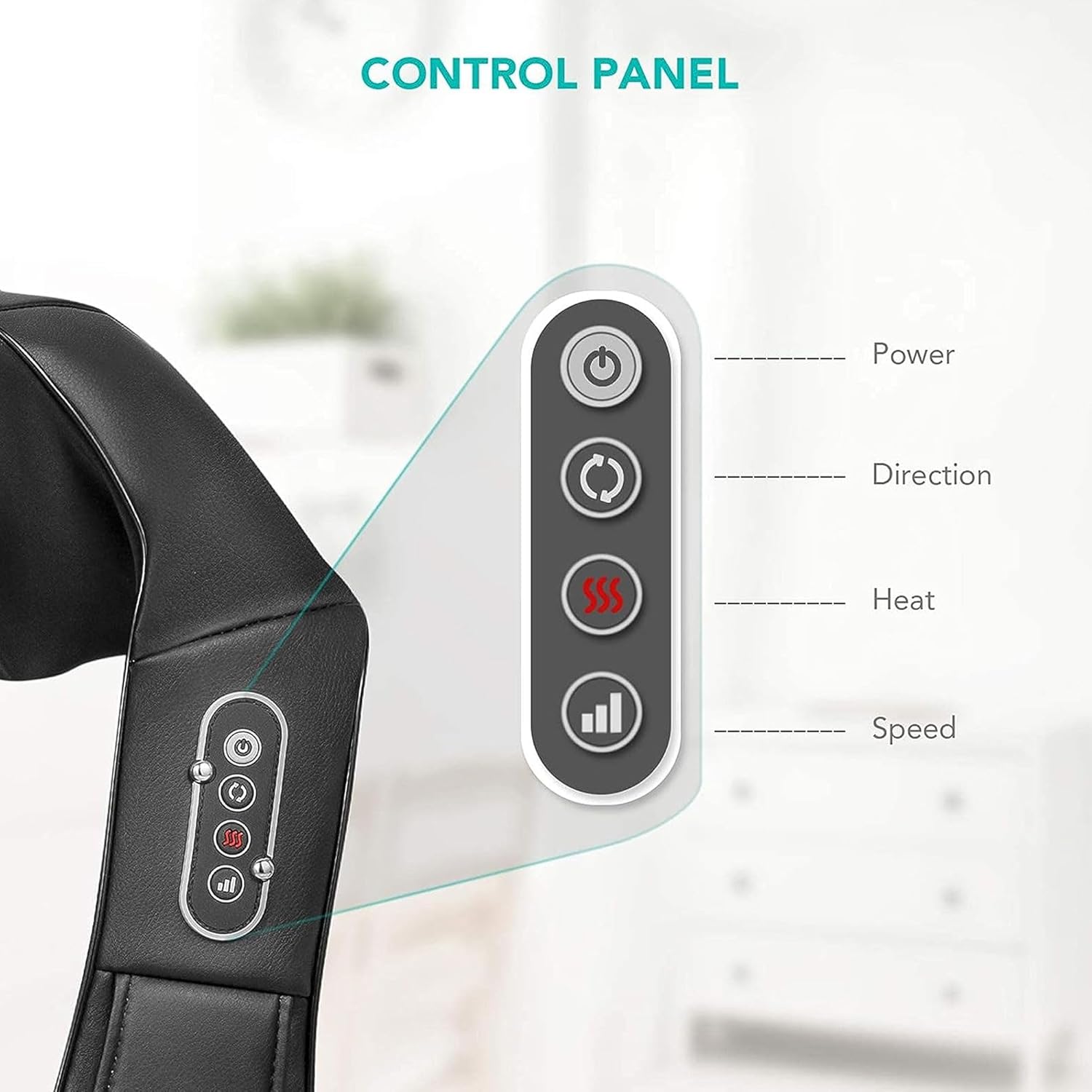 U-Shaped Shoulder and Neck Massager with Heat and Vibration