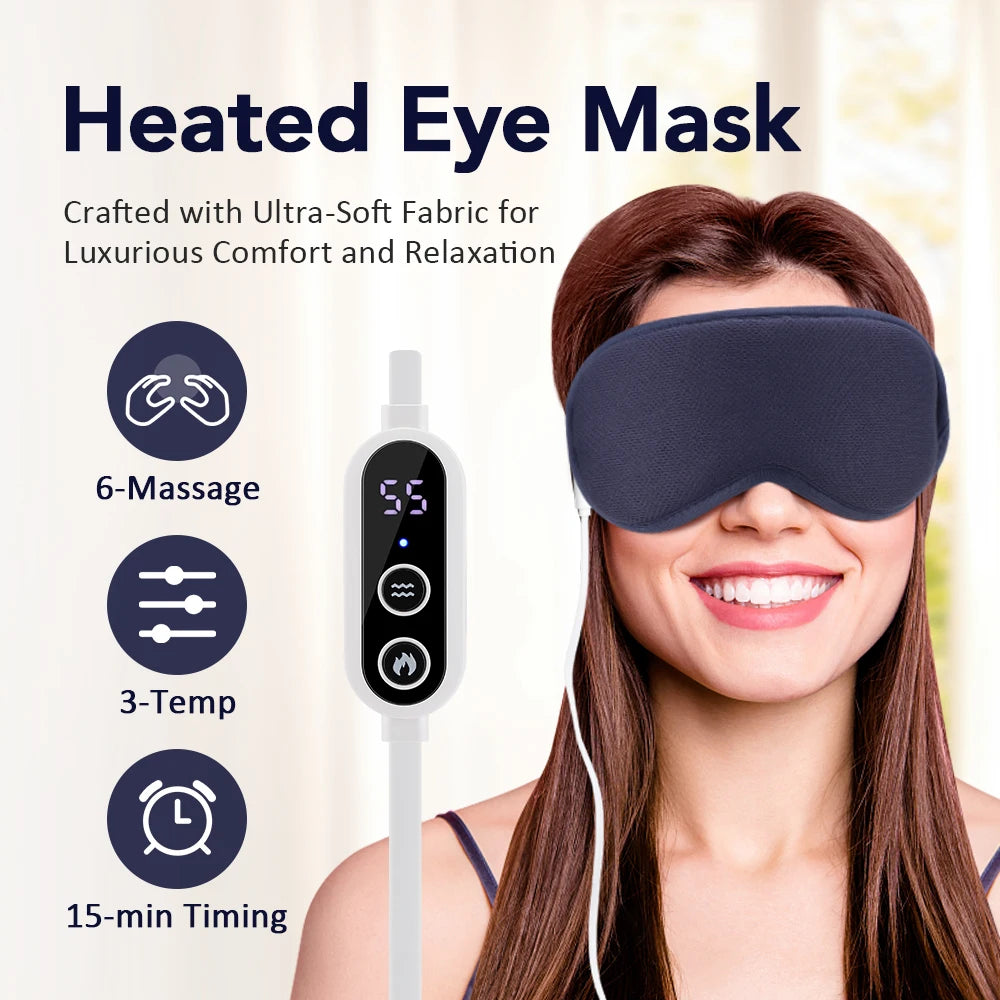 3D Eye Mask Massager with Air Compression and Heat Therapy