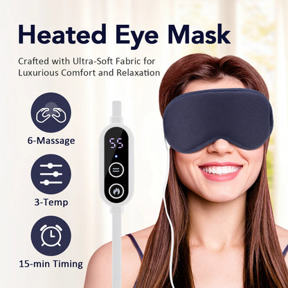 3D Eye Mask Massager with Air Compression and Heat Therapy