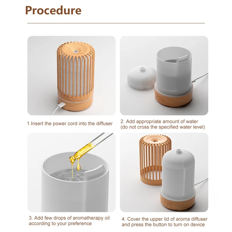 Aroma Diffuser for Essential Oils with Cool Mist and LED Light