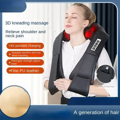 Electric Shoulder and Neck Massager with Kneading and Heat
