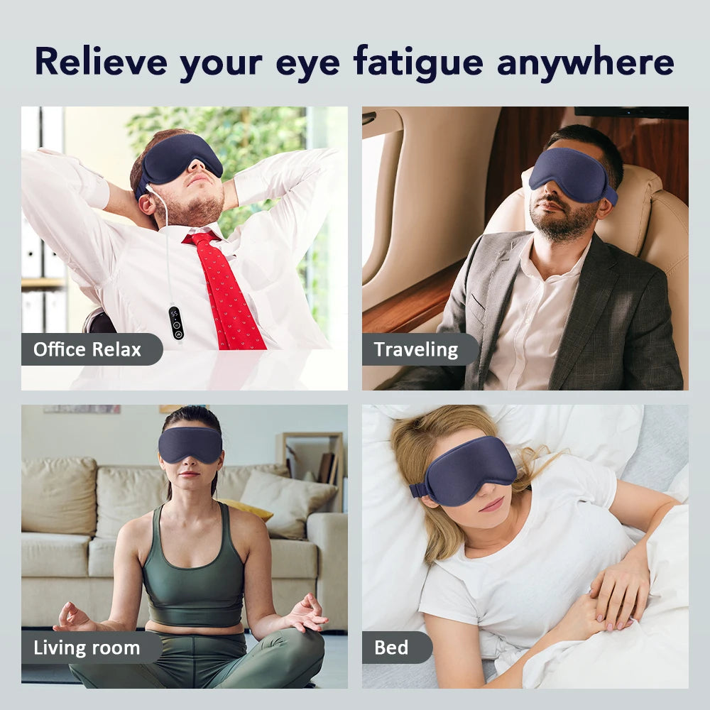 3D Eye Mask Massager with Air Compression and Heat Therapy