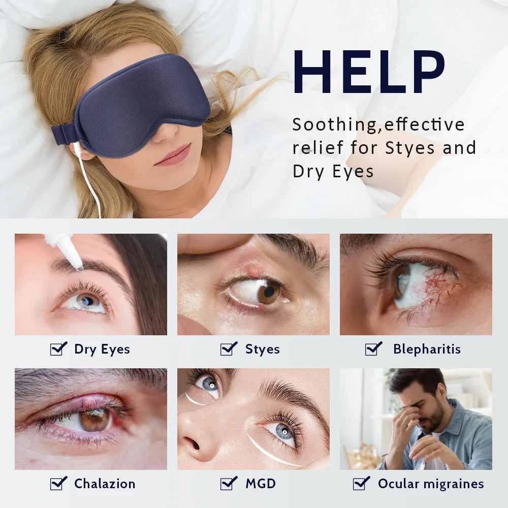 3D Eye Mask Massager with Air Compression and Heat Therapy